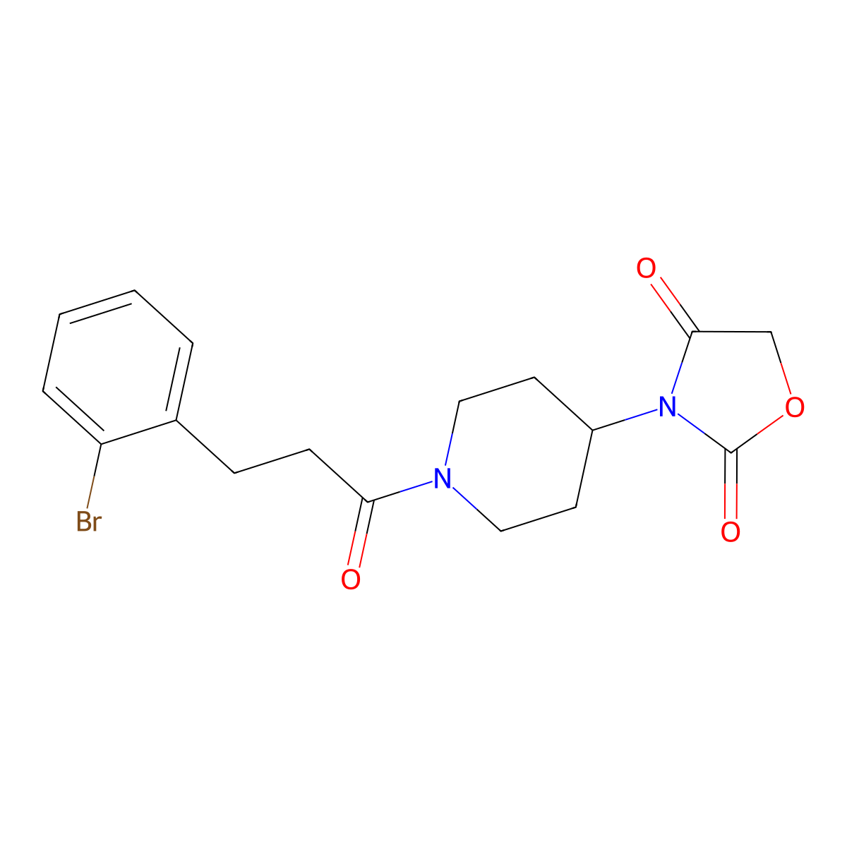 3-(1-(3-(2-Bromophenyl)propanoyl)piperidin-4-yl)oxazolidine-2,4-dione molecular structure, CAS 2034274-11-6