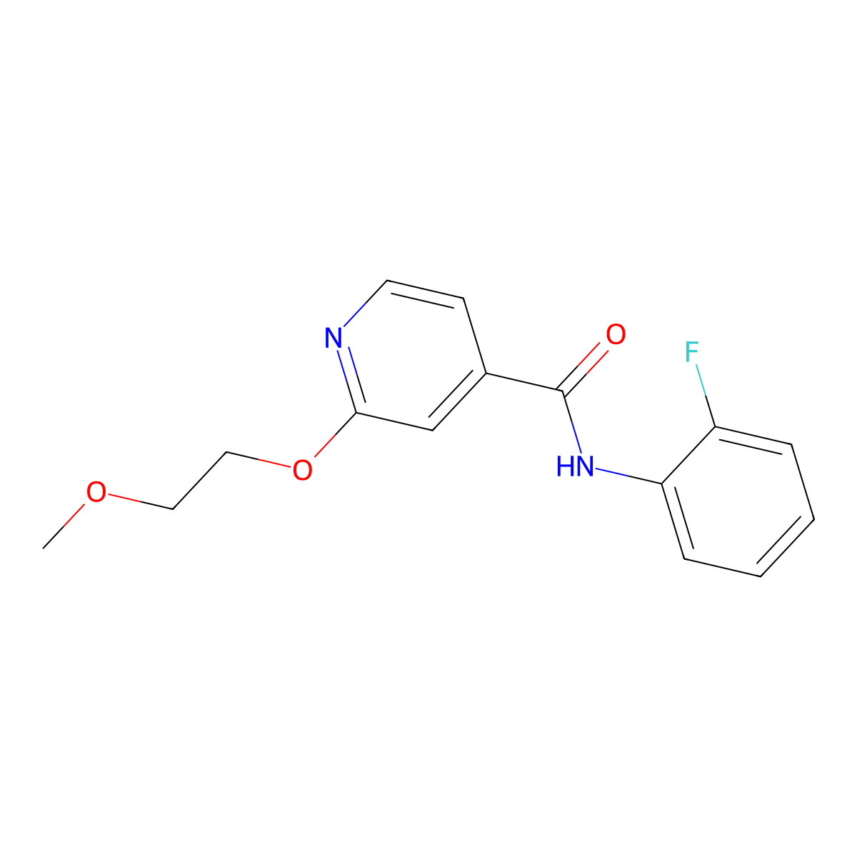 N-(2-fluorophenyl)-2-(2-methoxyethoxy)isonicotinamide molecular structure, CAS 2034274-15-0