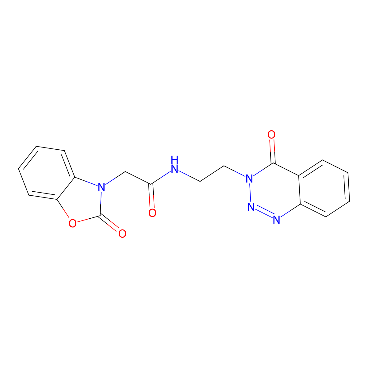 N-(2-(4-oxobenzo[d][1,2,3]triazin-3(4H)-yl)ethyl)-2-(2-oxobenzo[d]oxazol-3(2H)-yl)acetamide molecular structure, CAS 2034274-17-2