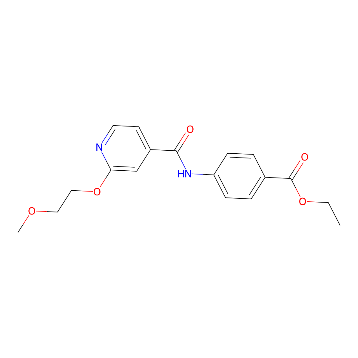 Ethyl 4-(2-(2-methoxyethoxy)isonicotinamido)benzoate molecular structure, CAS 2034274-20-7