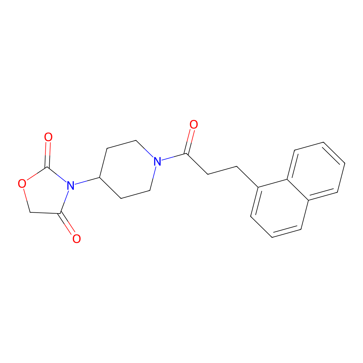 3-(1-(3-(Naphthalen-1-yl)propanoyl)piperidin-4-yl)oxazolidine-2,4-dione molecular structure, CAS 2034274-24-1