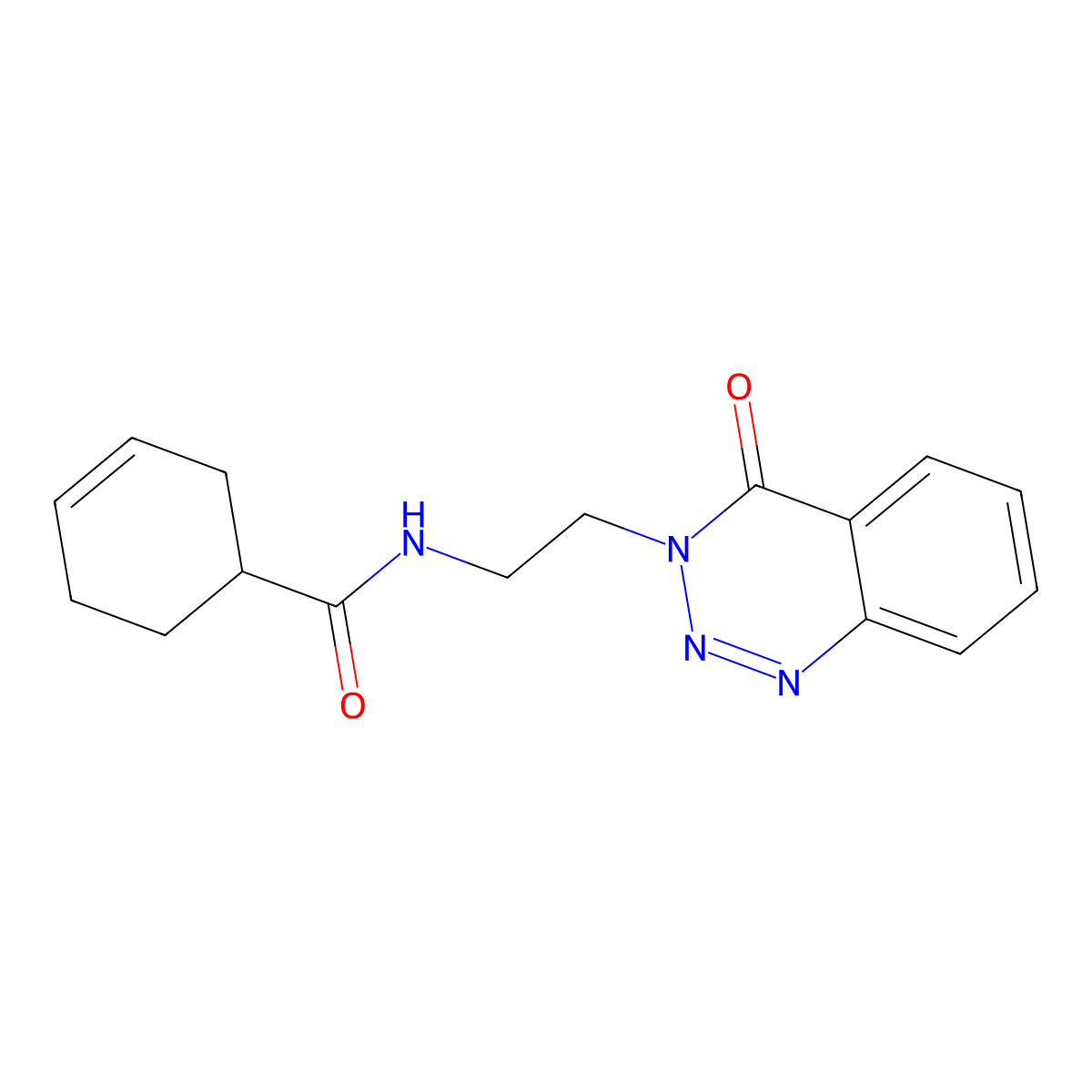 N-(2-(4-oxobenzo[d][1,2,3]triazin-3(4H)-yl)ethyl)cyclohex-3-enecarboxamide molecular structure, CAS 2034274-26-3