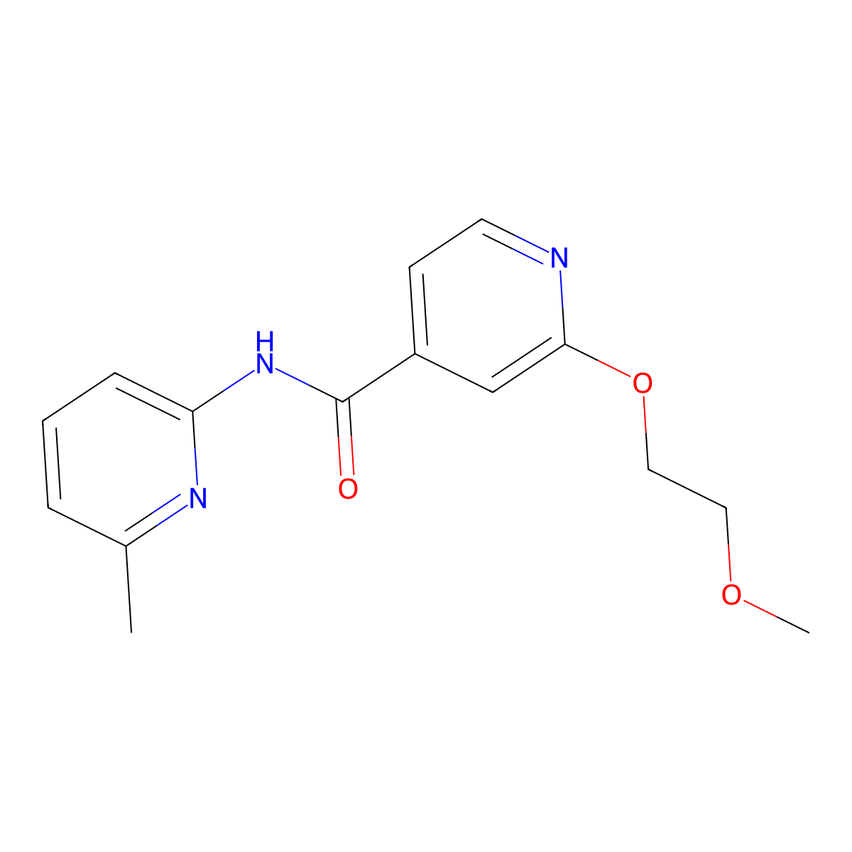 2-(2-methoxyethoxy)-N-(6-methylpyridin-2-yl)isonicotinamide molecular structure, CAS 2034274-41-2