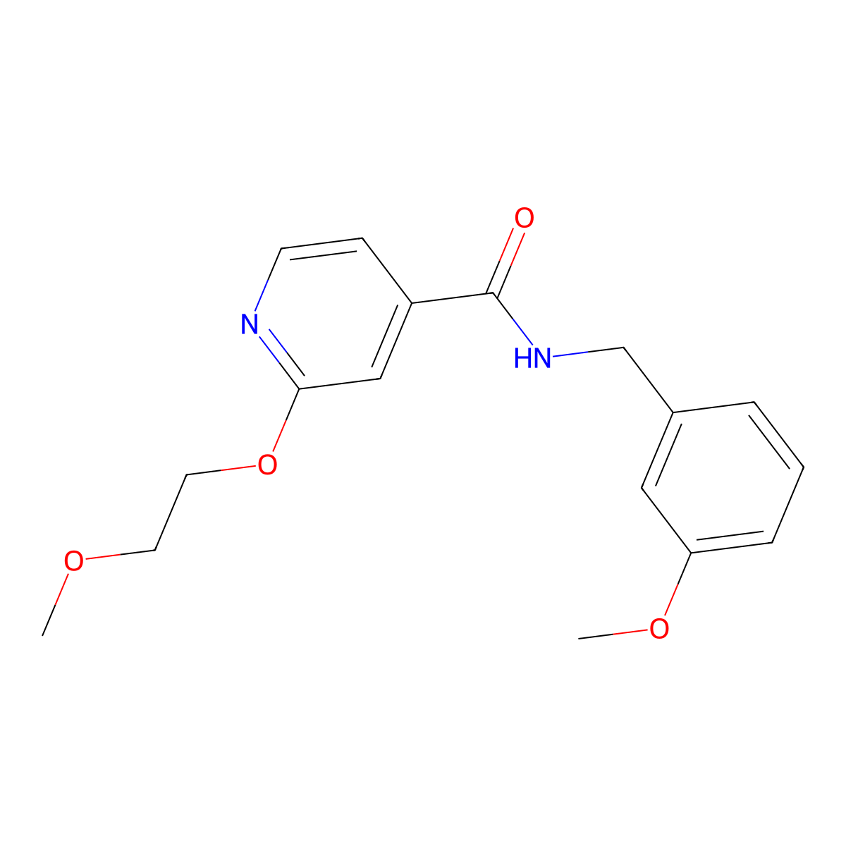 N-(3-methoxybenzyl)-2-(2-methoxyethoxy)isonicotinamide molecular structure, CAS 2034274-47-8