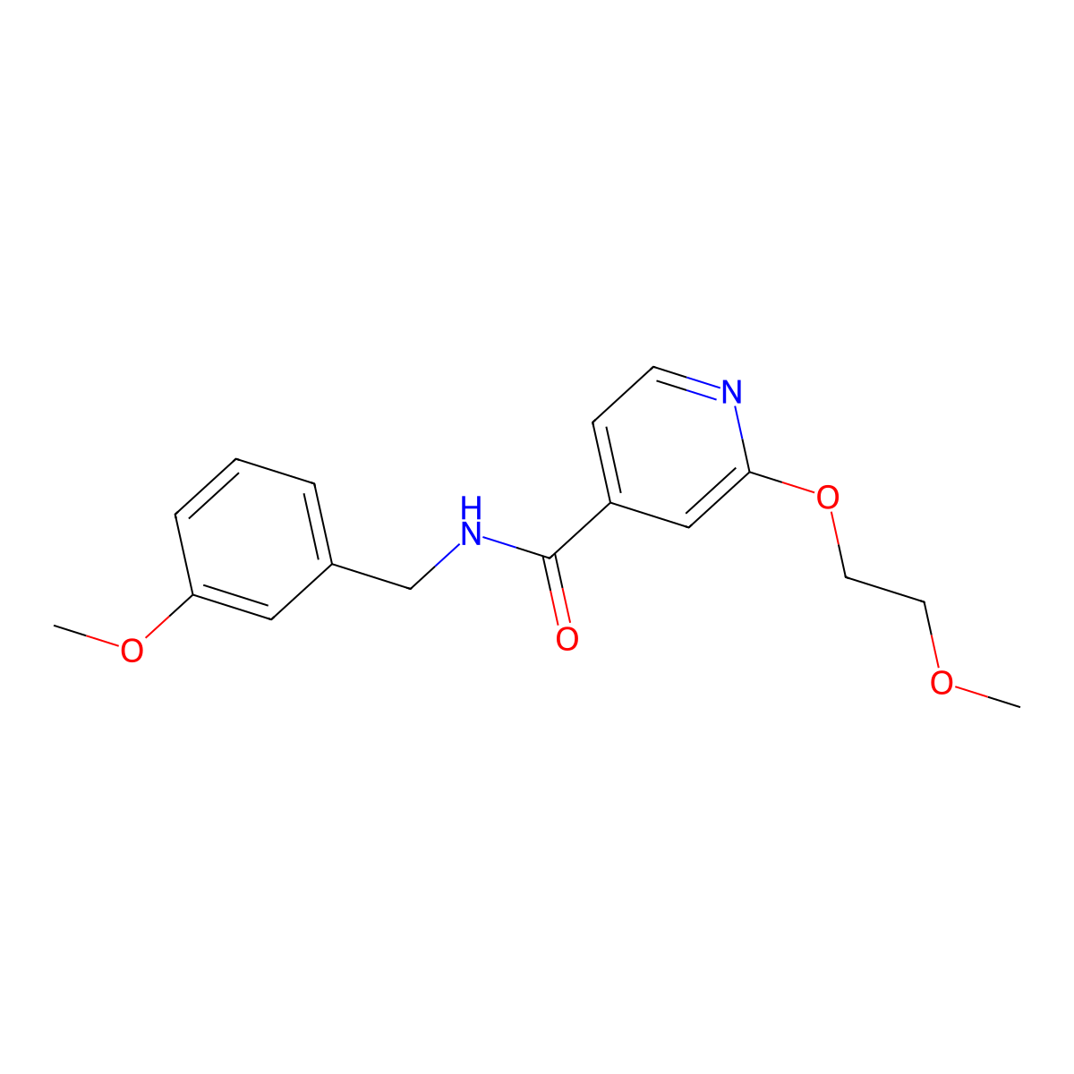 N-(3-methoxybenzyl)-2-(2-methoxyethoxy)isonicotinamide molecular structure, CAS 2034274-47-8