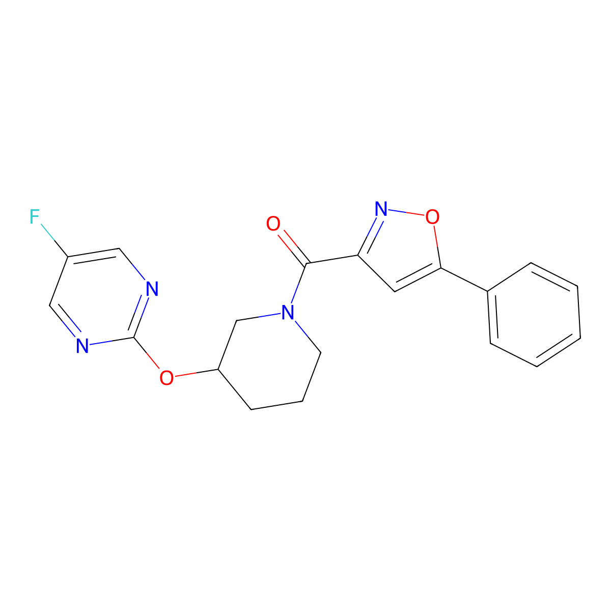 (3-((5-Fluoropyrimidin-2-yl)oxy)piperidin-1-yl)(5-phenylisoxazol-3-yl)methanone molecular structure, CAS 2034274-50-3
