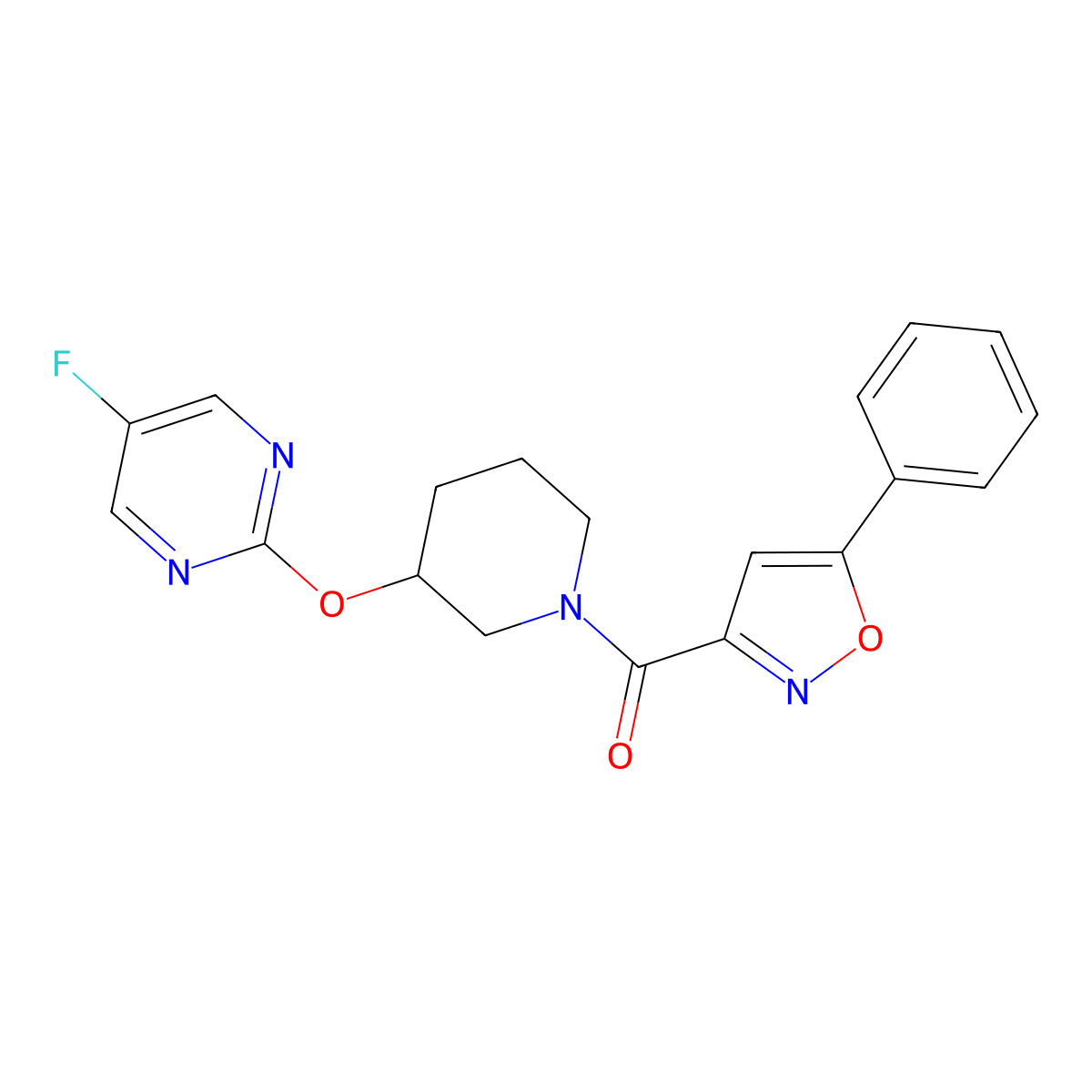 (3-((5-Fluoropyrimidin-2-yl)oxy)piperidin-1-yl)(5-phenylisoxazol-3-yl)methanone molecular structure, CAS 2034274-50-3