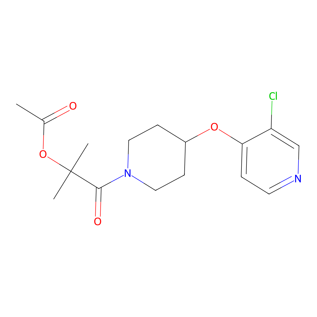 1-(4-((3-Chloropyridin-4-yl)oxy)piperidin-1-yl)-2-methyl-1-oxopropan-2-yl acetate molecular structure, CAS 2034274-56-9