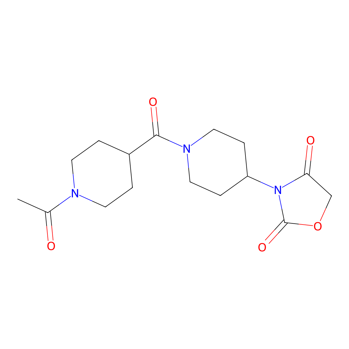 3-(1-(1-Acetylpiperidine-4-carbonyl)piperidin-4-yl)oxazolidine-2,4-dione molecular structure, CAS 2034274-57-0