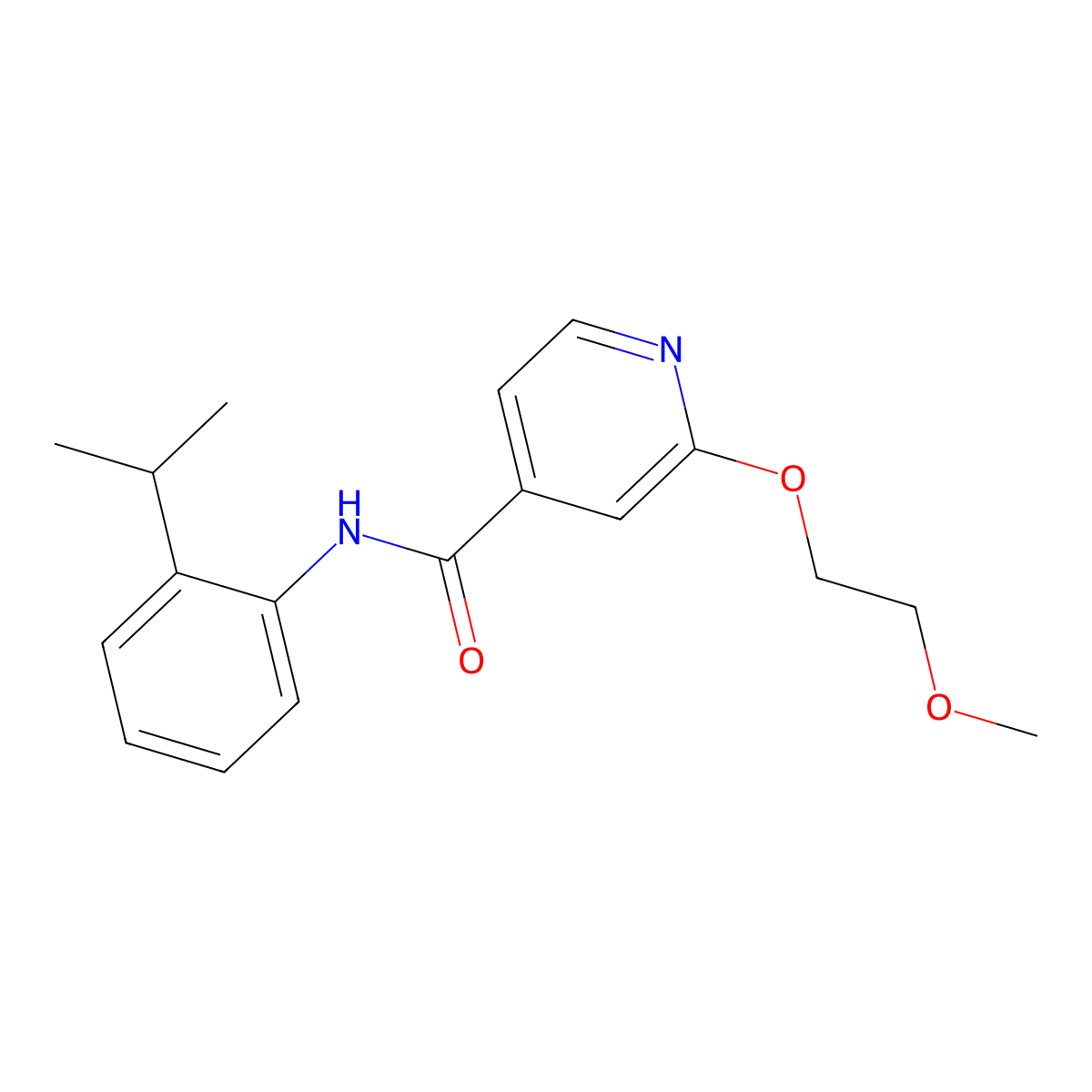 N-(2-isopropylphenyl)-2-(2-methoxyethoxy)isonicotinamide molecular structure, CAS 2034274-63-8