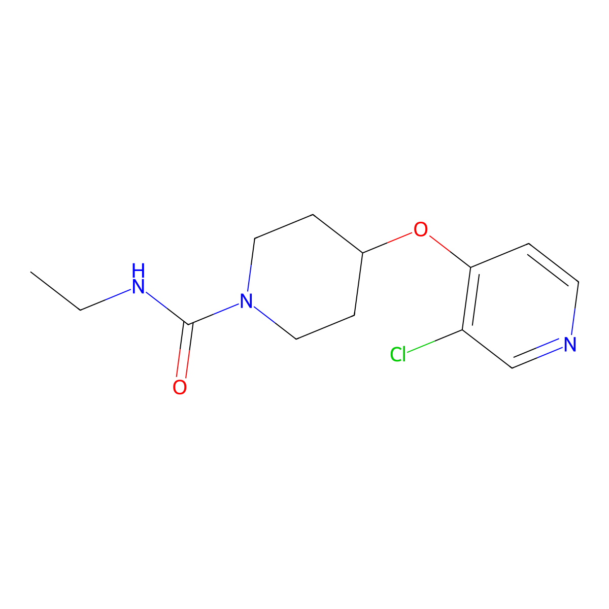 4-((3-chloropyridin-4-yl)oxy)-N-ethylpiperidine-1-carboxamide molecular structure, CAS 2034274-66-1