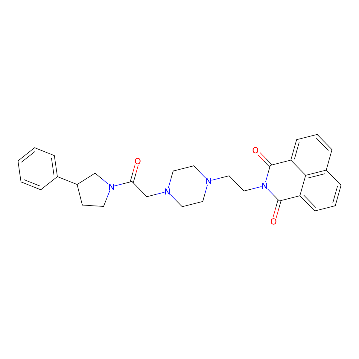 2-(2-(4-(2-oxo-2-(3-phenylpyrrolidin-1-yl)ethyl)piperazin-1-yl)ethyl)-1H-benzo[de]isoquinoline-1,3(2H)-dione molecular structure, CAS 2034274-76-3