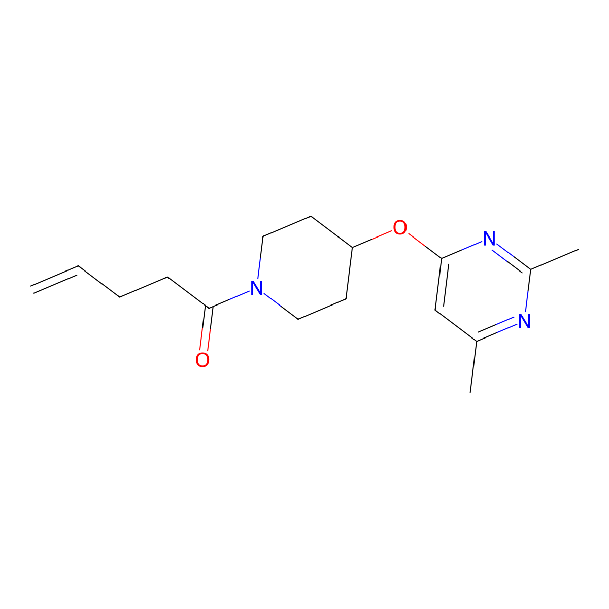 1-(4-((2,6-Dimethylpyrimidin-4-yl)oxy)piperidin-1-yl)pent-4-en-1-one molecular structure, CAS 2034274-78-5
