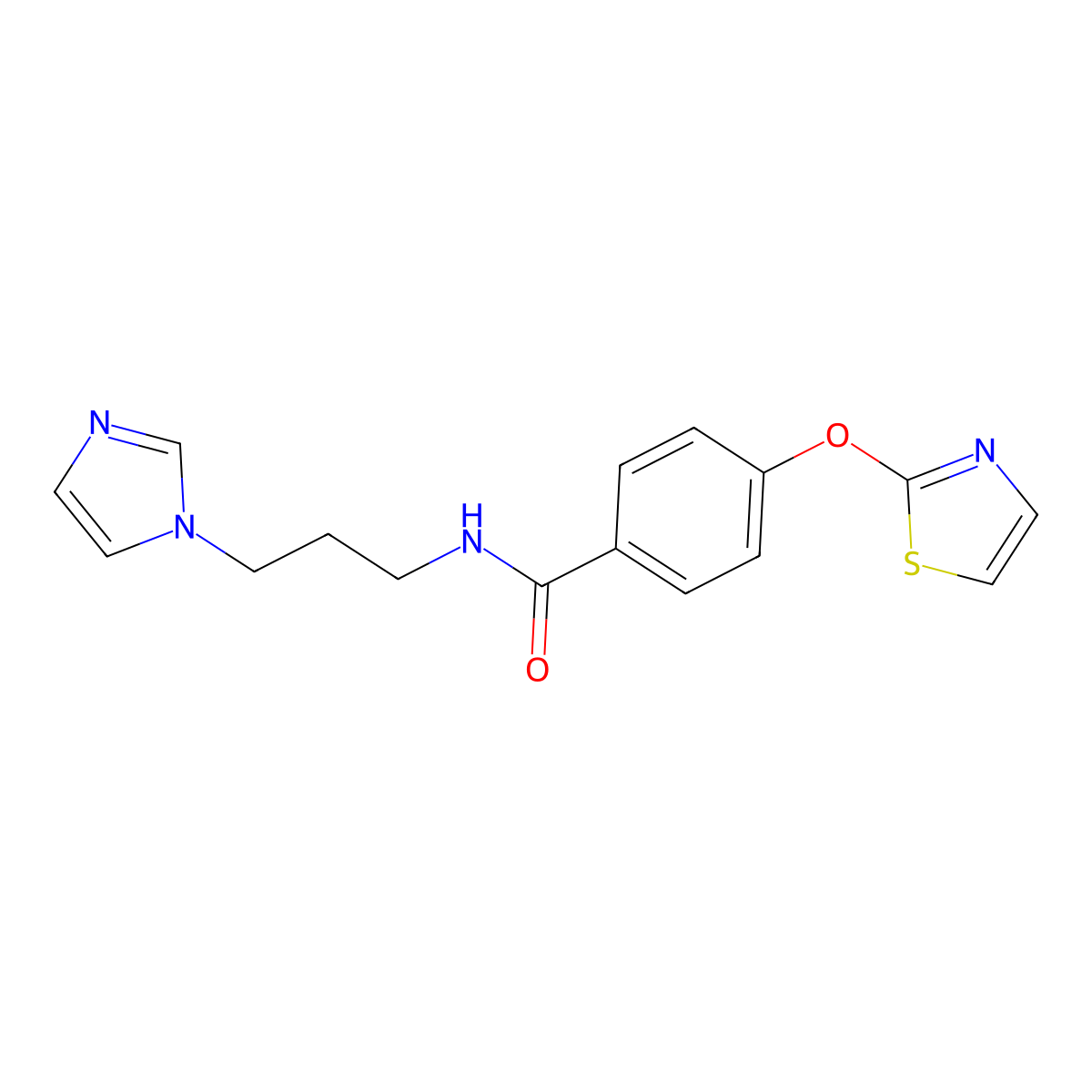 N-(3-(1H-imidazol-1-yl)propyl)-4-(thiazol-2-yloxy)benzamide molecular structure, CAS 2034274-85-4