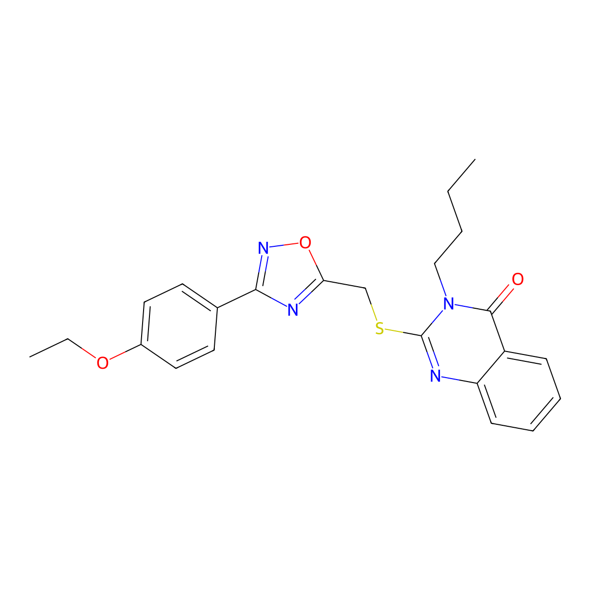 3-butyl-2-(((3-(4-ethoxyphenyl)-1,2,4-oxadiazol-5-yl)methyl)thio)quinazolin-4(3H)-one molecular structure, CAS 2034274-89-8