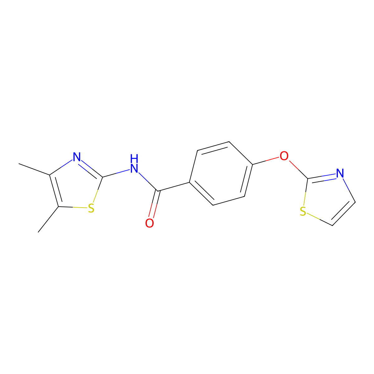 N-(4,5-dimethylthiazol-2-yl)-4-(thiazol-2-yloxy)benzamide molecular structure, CAS 2034274-95-6