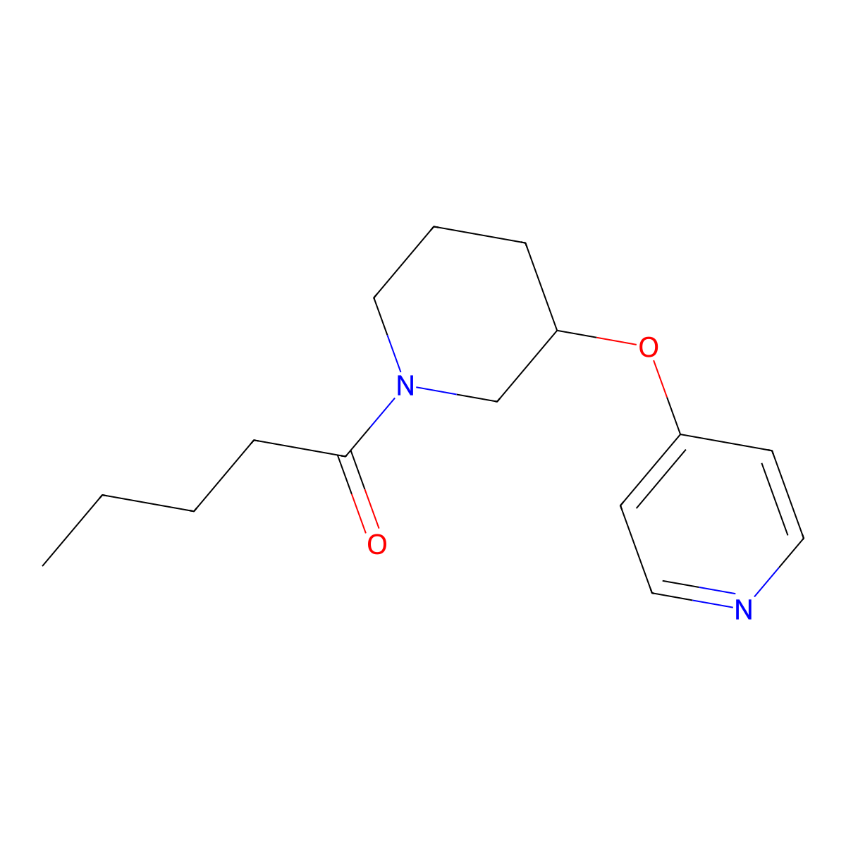 1-[3-(Pyridin-4-yloxy)piperidin-1-yl]pentan-1-one molecular structure, CAS 2034274-99-0