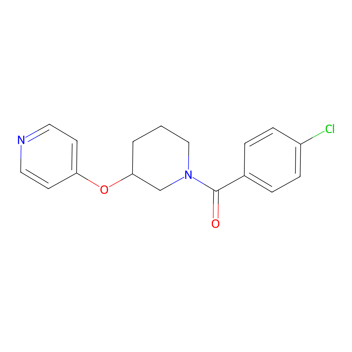 (4-Chlorophenyl)(3-(pyridin-4-yloxy)piperidin-1-yl)methanone molecular structure, CAS 2034275-00-6