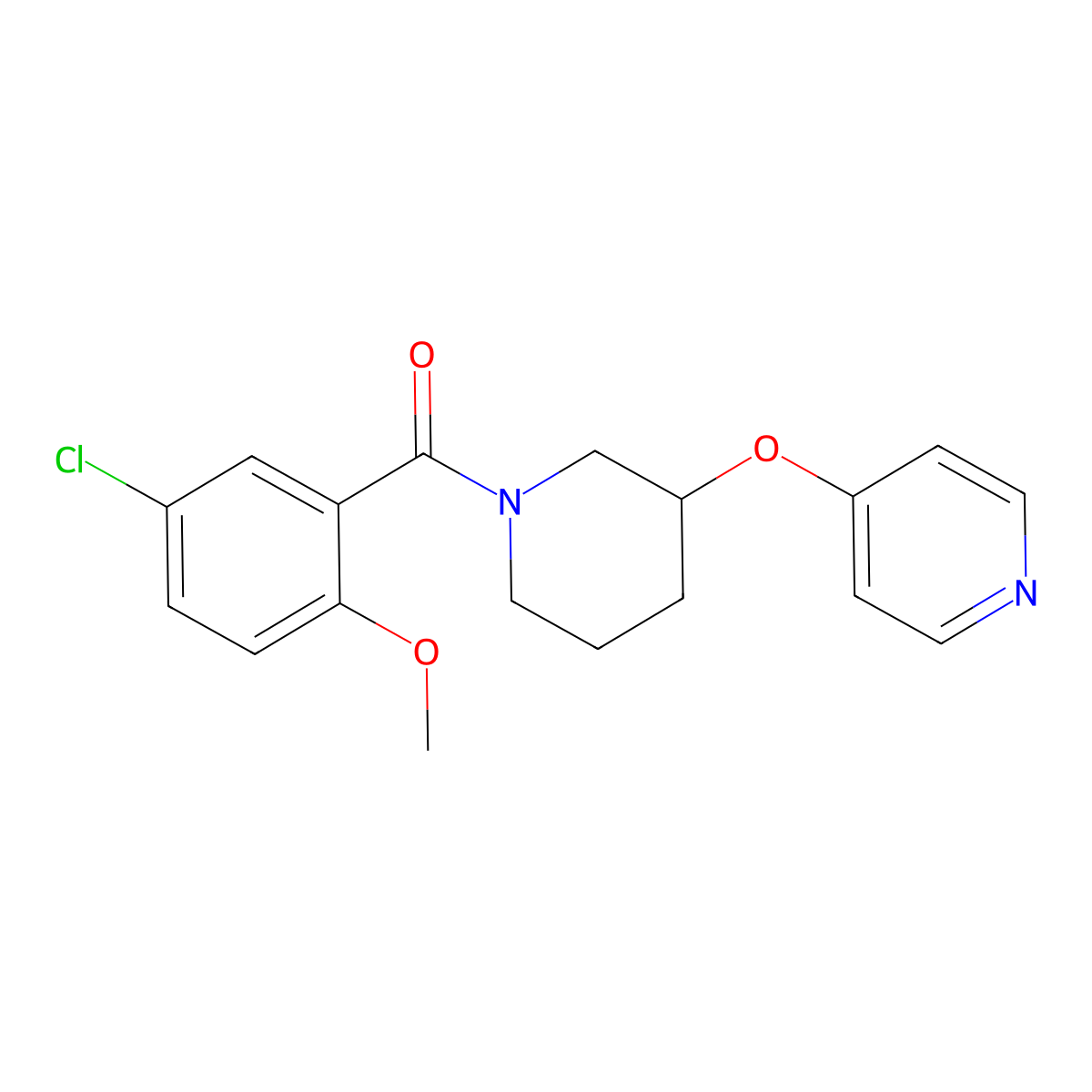 (5-Chloro-2-methoxyphenyl)(3-(pyridin-4-yloxy)piperidin-1-yl)methanone molecular structure, CAS 2034275-06-2