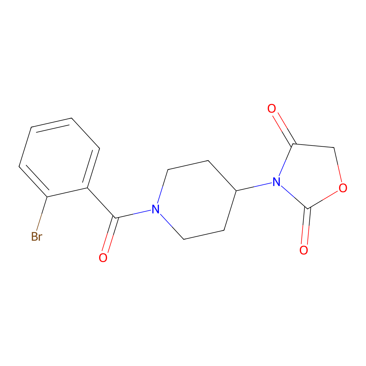 3-(1-(2-Bromobenzoyl)piperidin-4-yl)oxazolidine-2,4-dione molecular structure, CAS 2034275-10-8