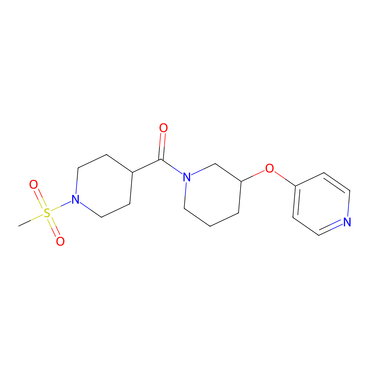 (1-(Methylsulfonyl)piperidin-4-yl)(3-(pyridin-4-yloxy)piperidin-1-yl)methanone molecular structure, CAS 2034275-19-7