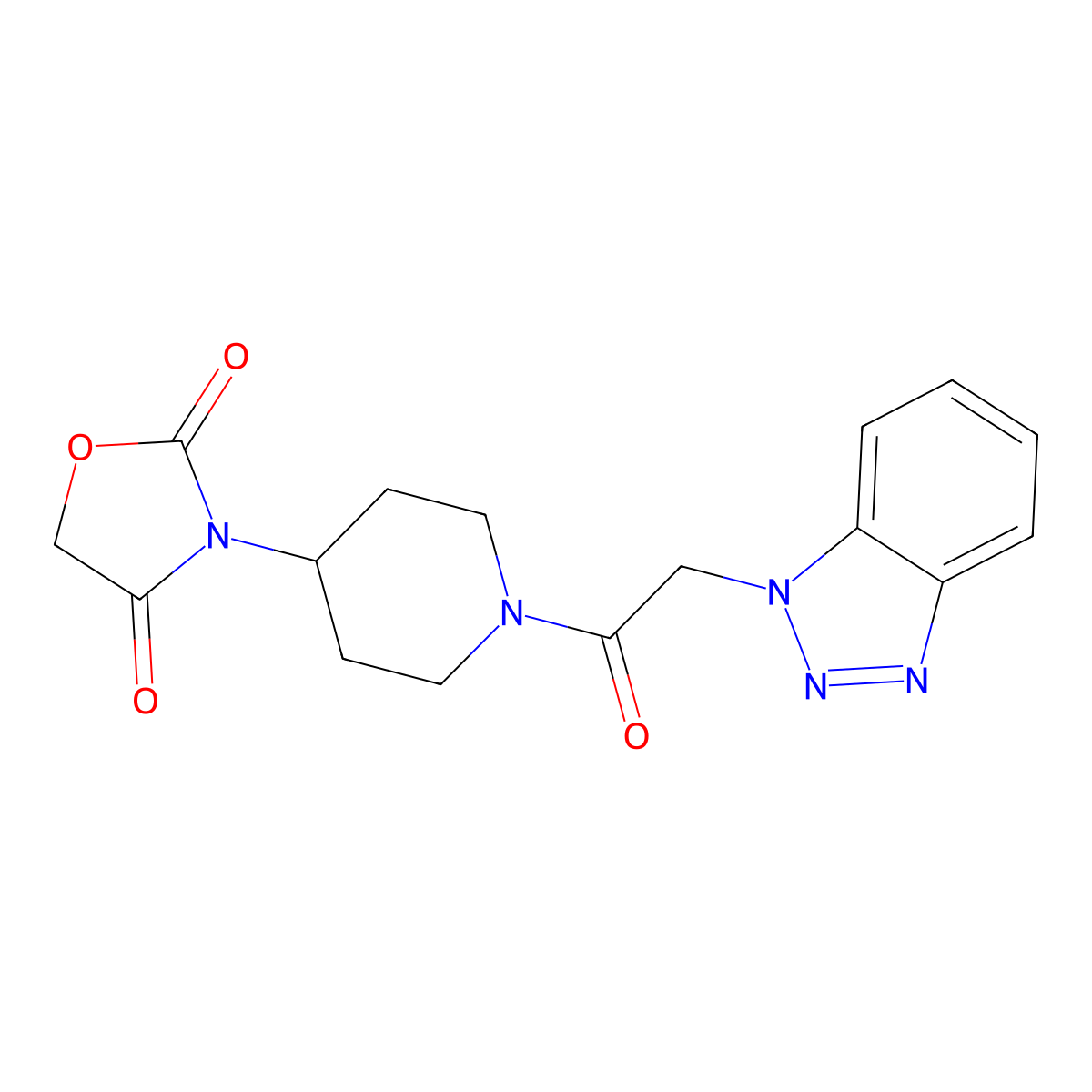 3-(1-(2-(1H-benzo[d][1,2,3]triazol-1-yl)acetyl)piperidin-4-yl)oxazolidine-2,4-dione molecular structure, CAS 2034275-28-8