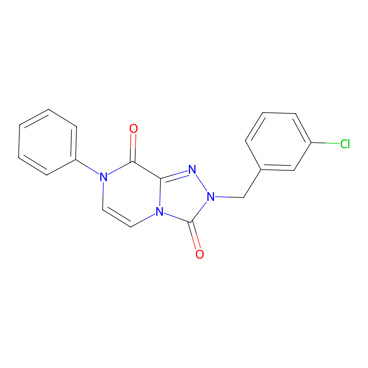 2-(3-chlorobenzyl)-7-phenyl-[1,2,4]triazolo[4,3-a]pyrazine-3,8(2H,7H)-dione molecular structure, CAS 2034275-31-3