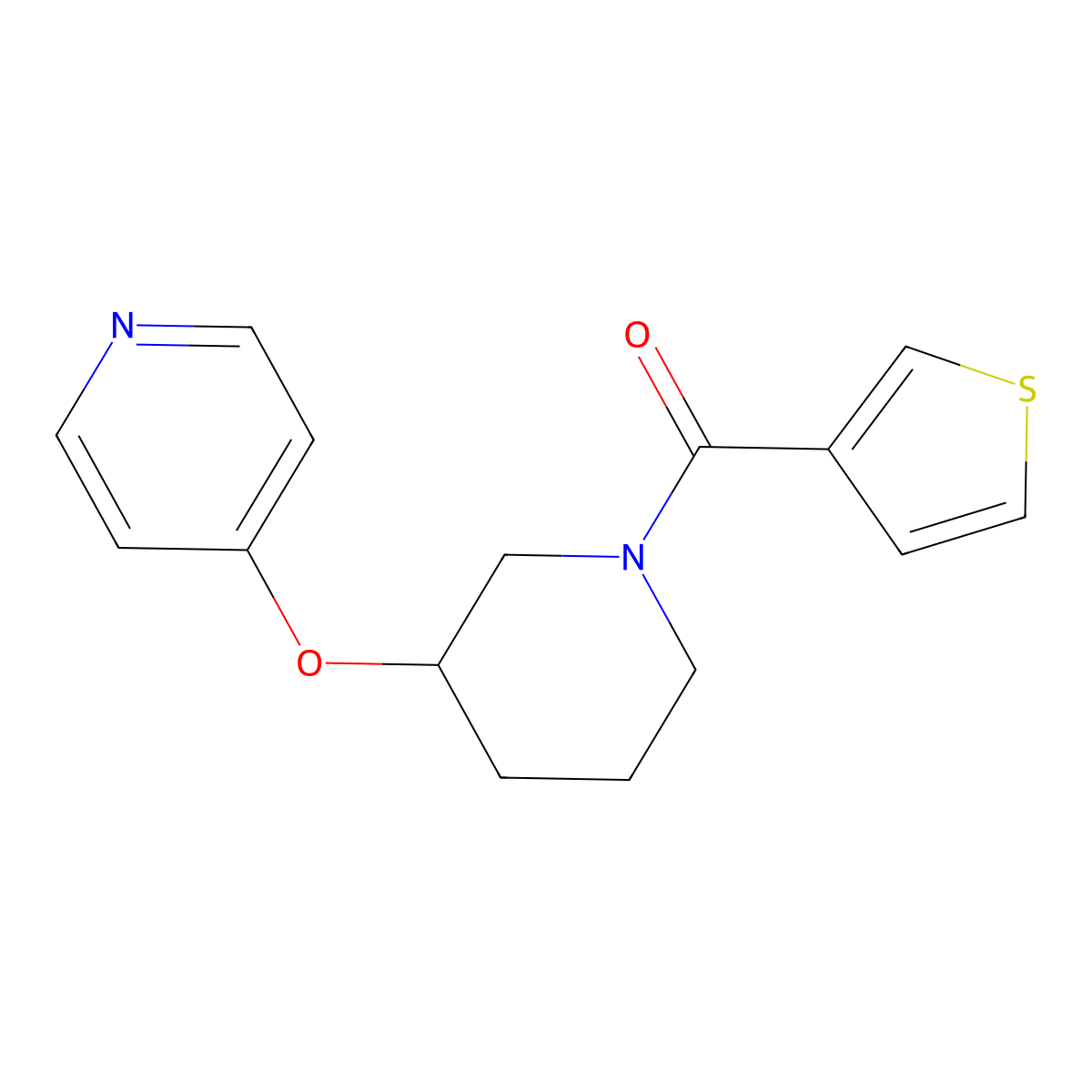 (3-(Pyridin-4-yloxy)piperidin-1-yl)(thiophen-3-yl)methanone molecular structure, CAS 2034275-33-5