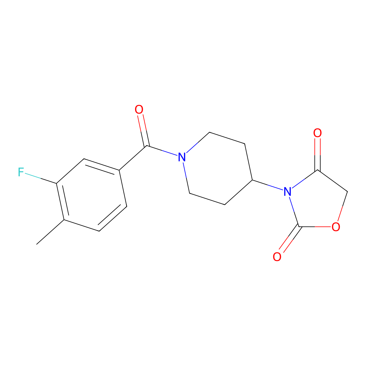 3-(1-(3-Fluoro-4-methylbenzoyl)piperidin-4-yl)oxazolidine-2,4-dione molecular structure, CAS 2034275-36-8