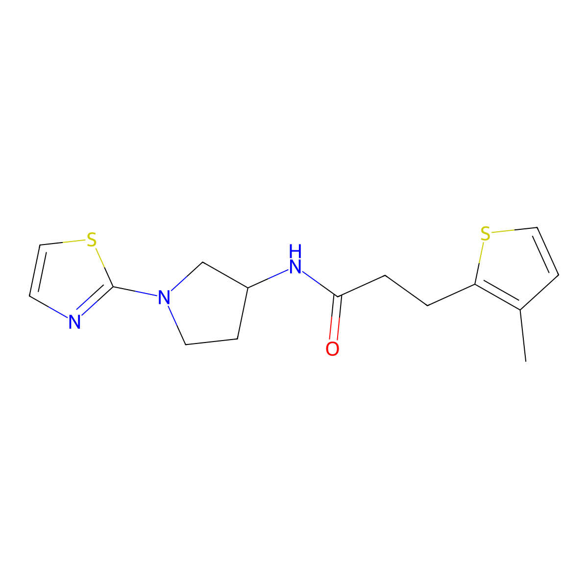 3-(3-methylthiophen-2-yl)-N-(1-(thiazol-2-yl)pyrrolidin-3-yl)propanamide molecular structure, CAS 2034275-37-9