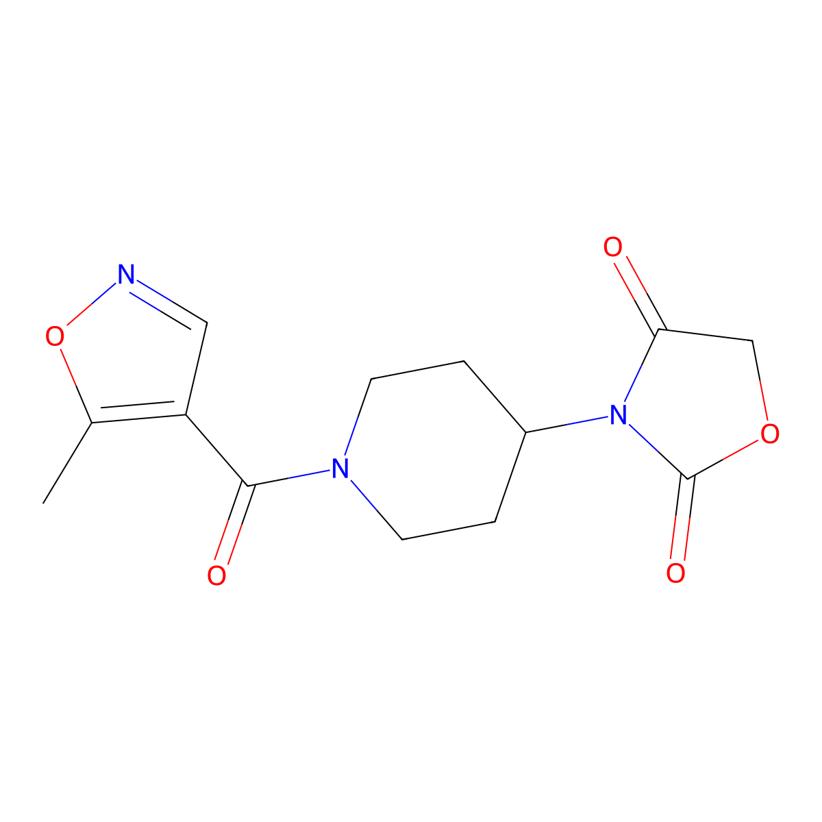 3-(1-(5-Methylisoxazole-4-carbonyl)piperidin-4-yl)oxazolidine-2,4-dione molecular structure, CAS 2034275-44-8