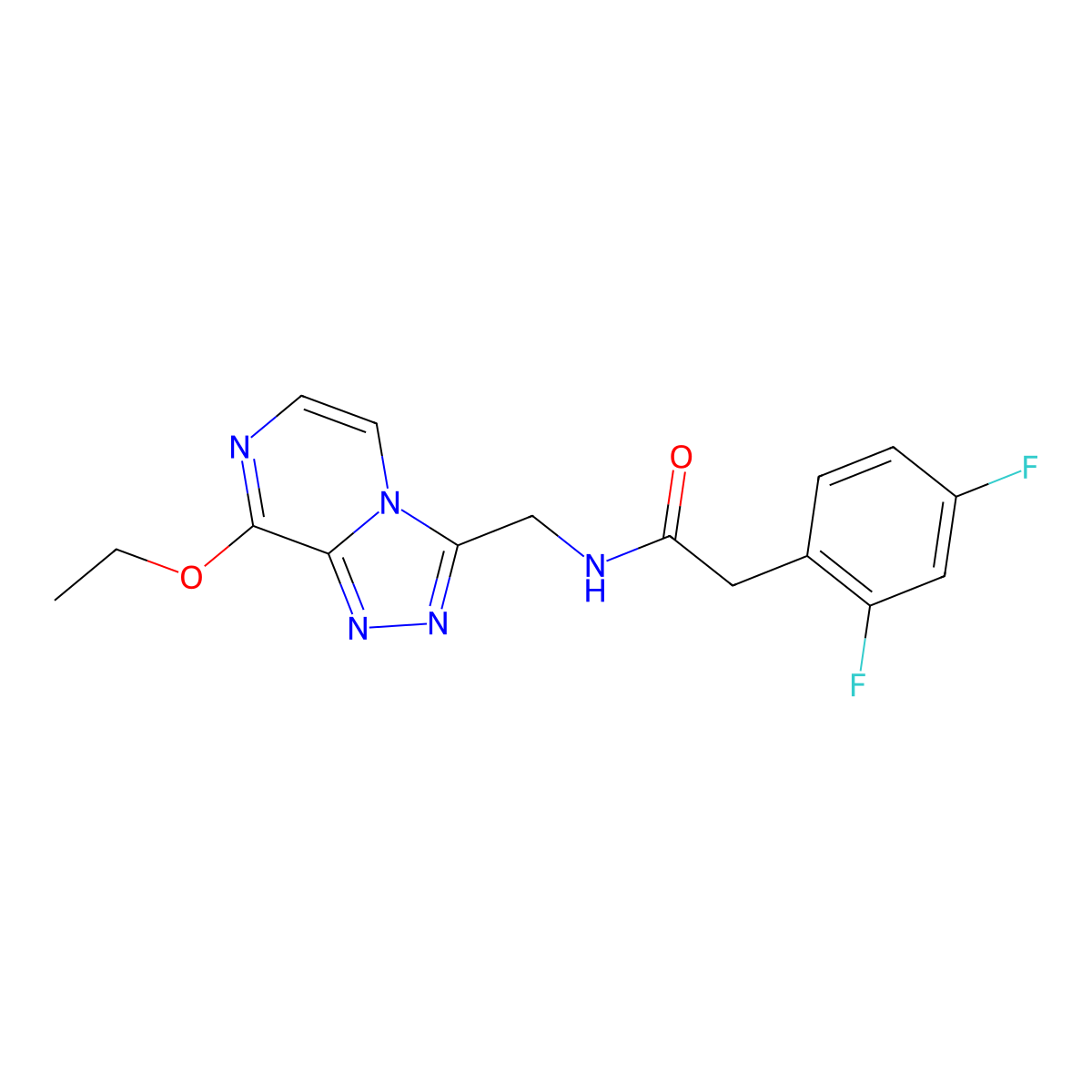 2-(2,4-difluorophenyl)-N-((8-ethoxy-[1,2,4]triazolo[4,3-a]pyrazin-3-yl)methyl)acetamide molecular structure, CAS 2034275-48-2