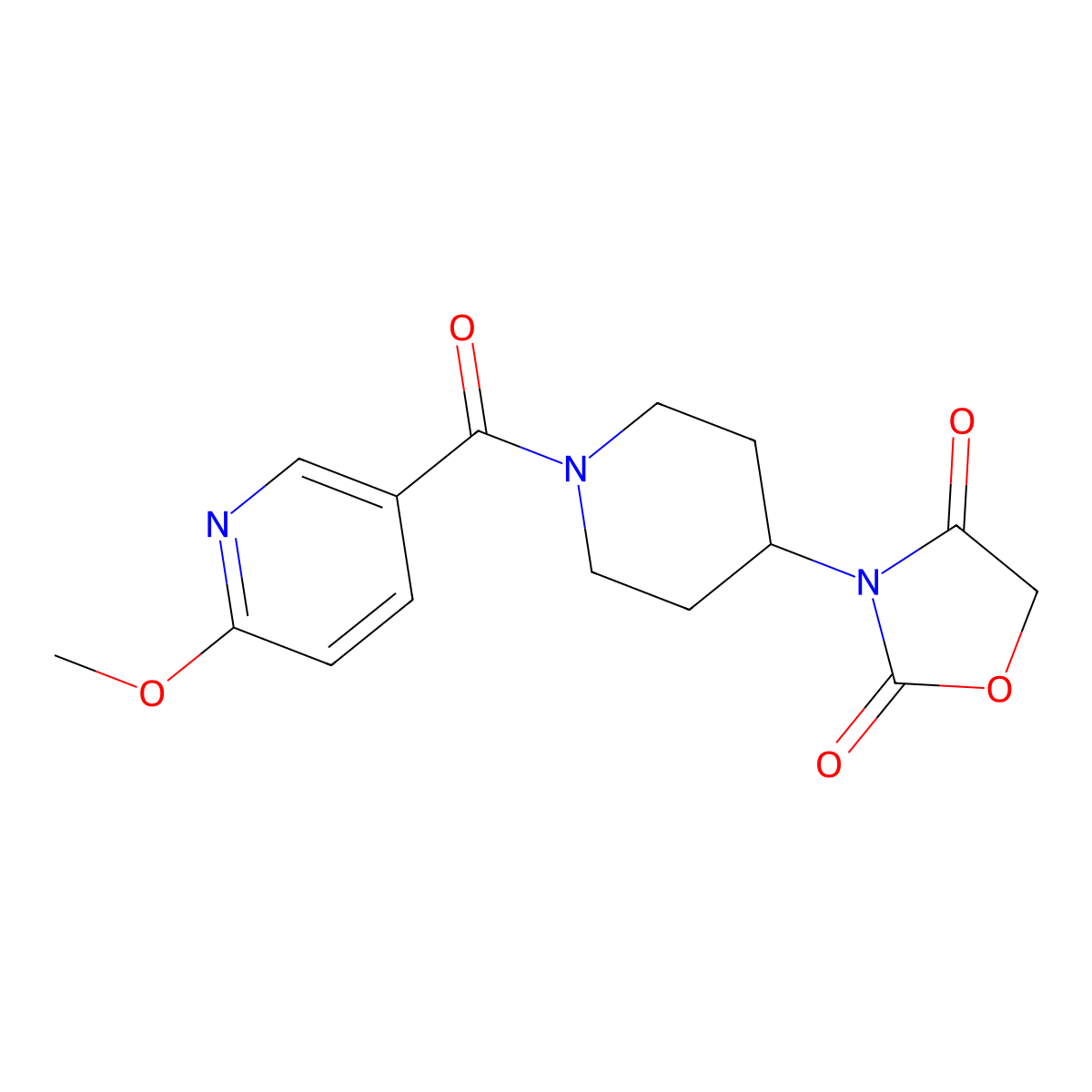 3-(1-(6-Methoxynicotinoyl)piperidin-4-yl)oxazolidine-2,4-dione molecular structure, CAS 2034275-52-8