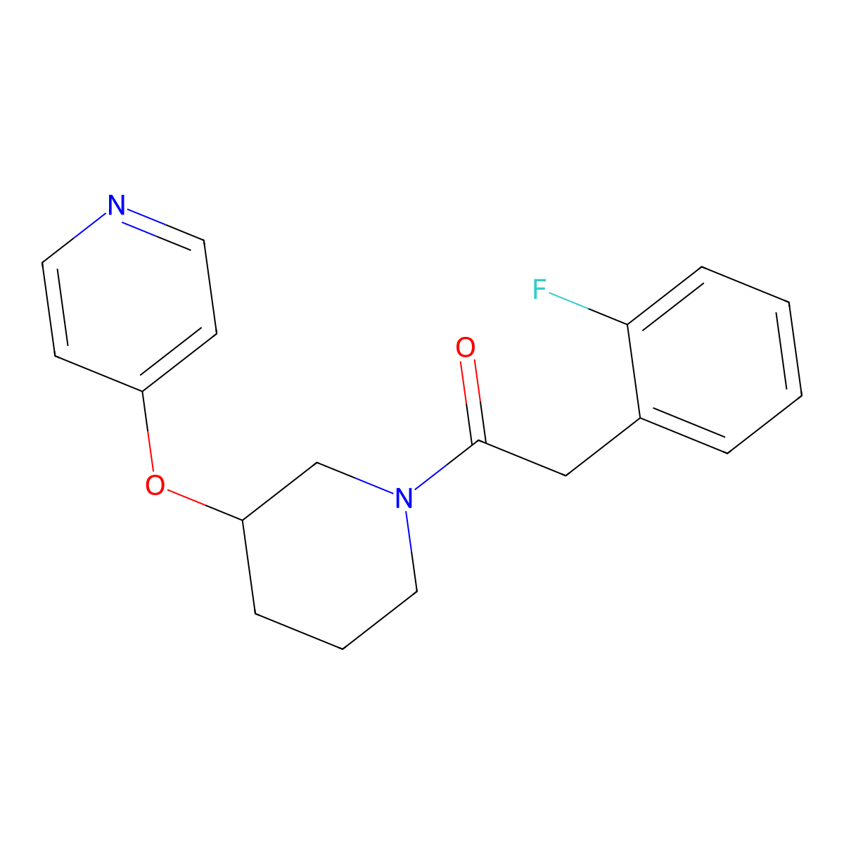 2-(2-Fluorophenyl)-1-(3-(pyridin-4-yloxy)piperidin-1-yl)ethanone molecular structure, CAS 2034275-54-0