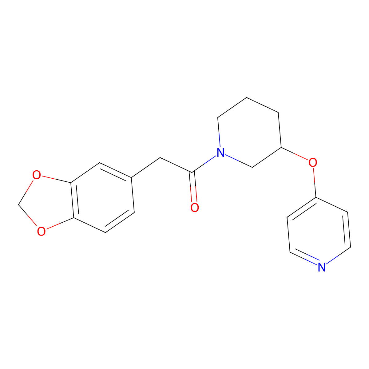 2-(Benzo[d][1,3]dioxol-5-yl)-1-(3-(pyridin-4-yloxy)piperidin-1-yl)ethanone molecular structure, CAS 2034275-66-4