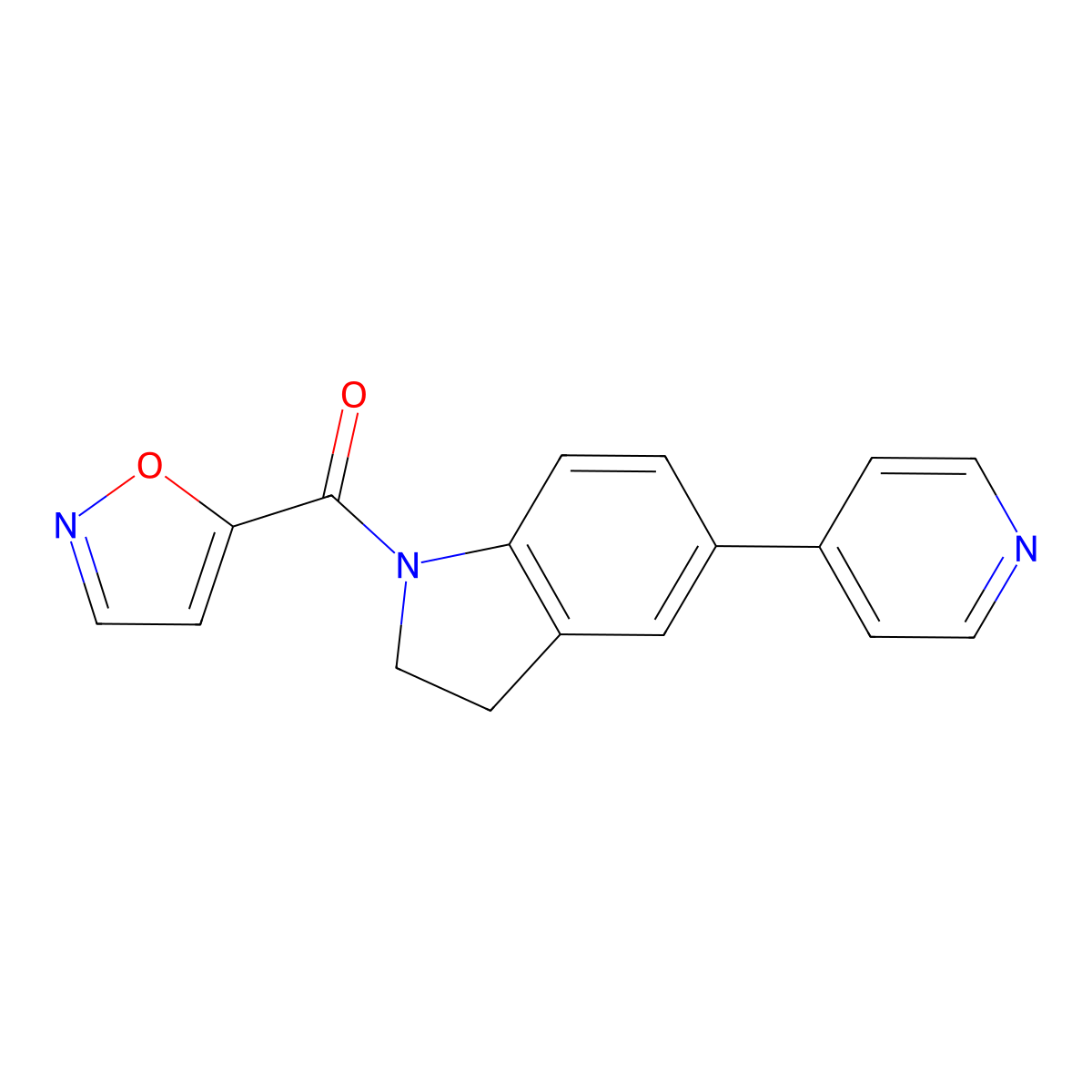 Isoxazol-5-yl(5-(pyridin-4-yl)indolin-1-yl)methanone molecular structure, CAS 2034275-81-3