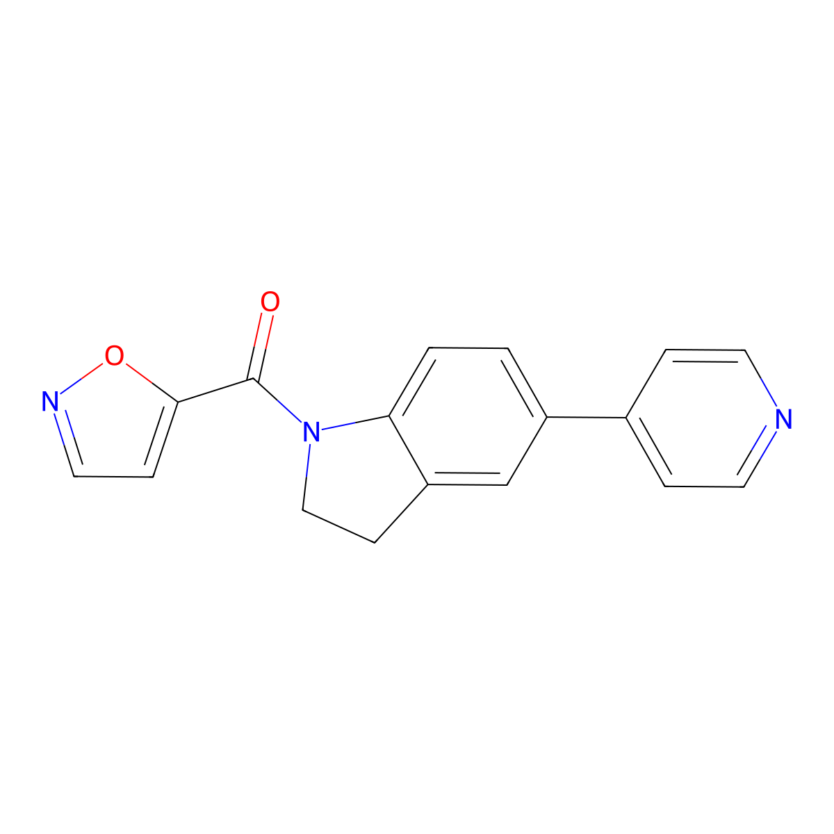 Isoxazol-5-yl(5-(pyridin-4-yl)indolin-1-yl)methanone molecular structure, CAS 2034275-81-3
