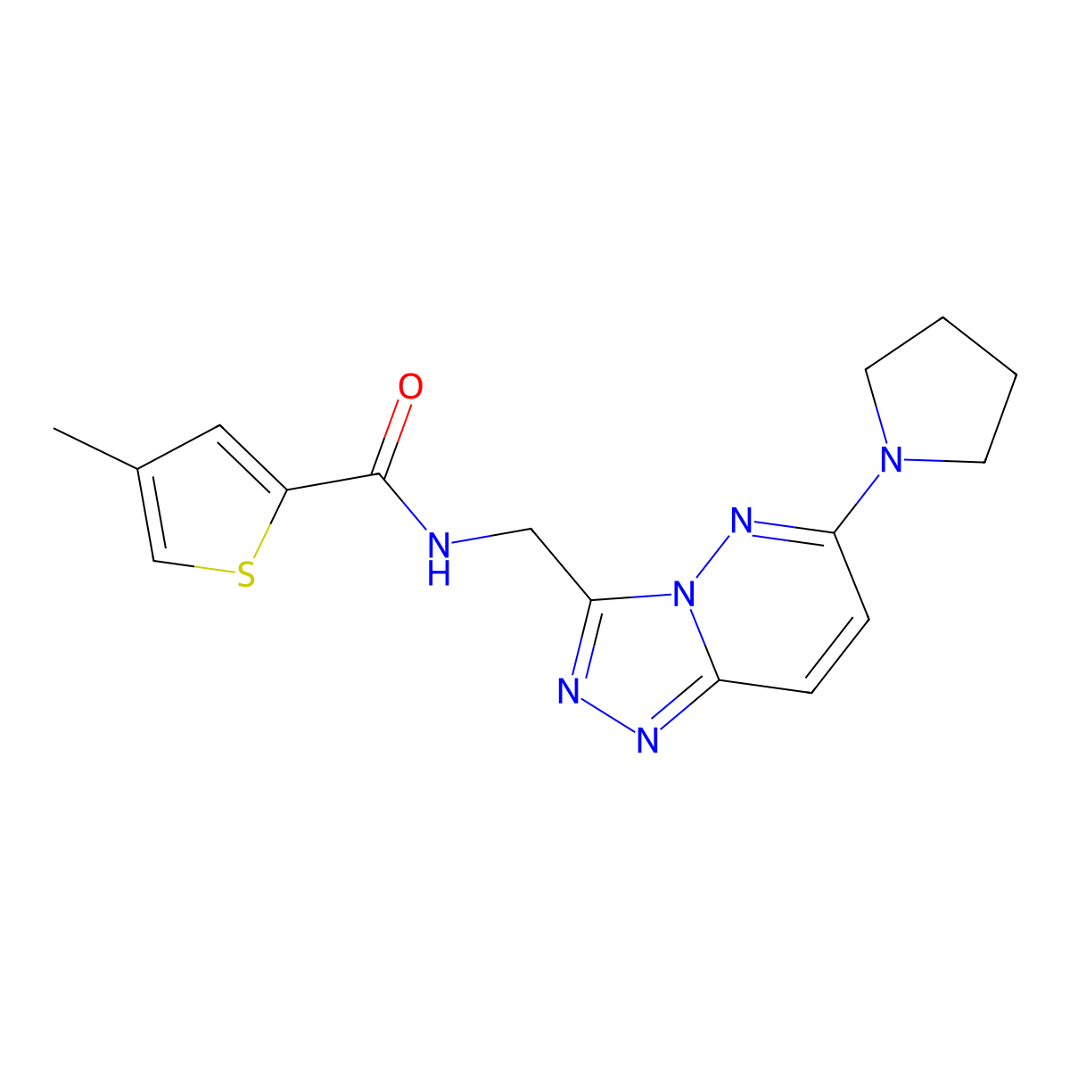4-methyl-N-{[6-(pyrrolidin-1-yl)-[1,2,4]triazolo[4,3-b]pyridazin-3-yl]methyl}thiophene-2-carboxamide molecular structure, CAS 2034275-83-5