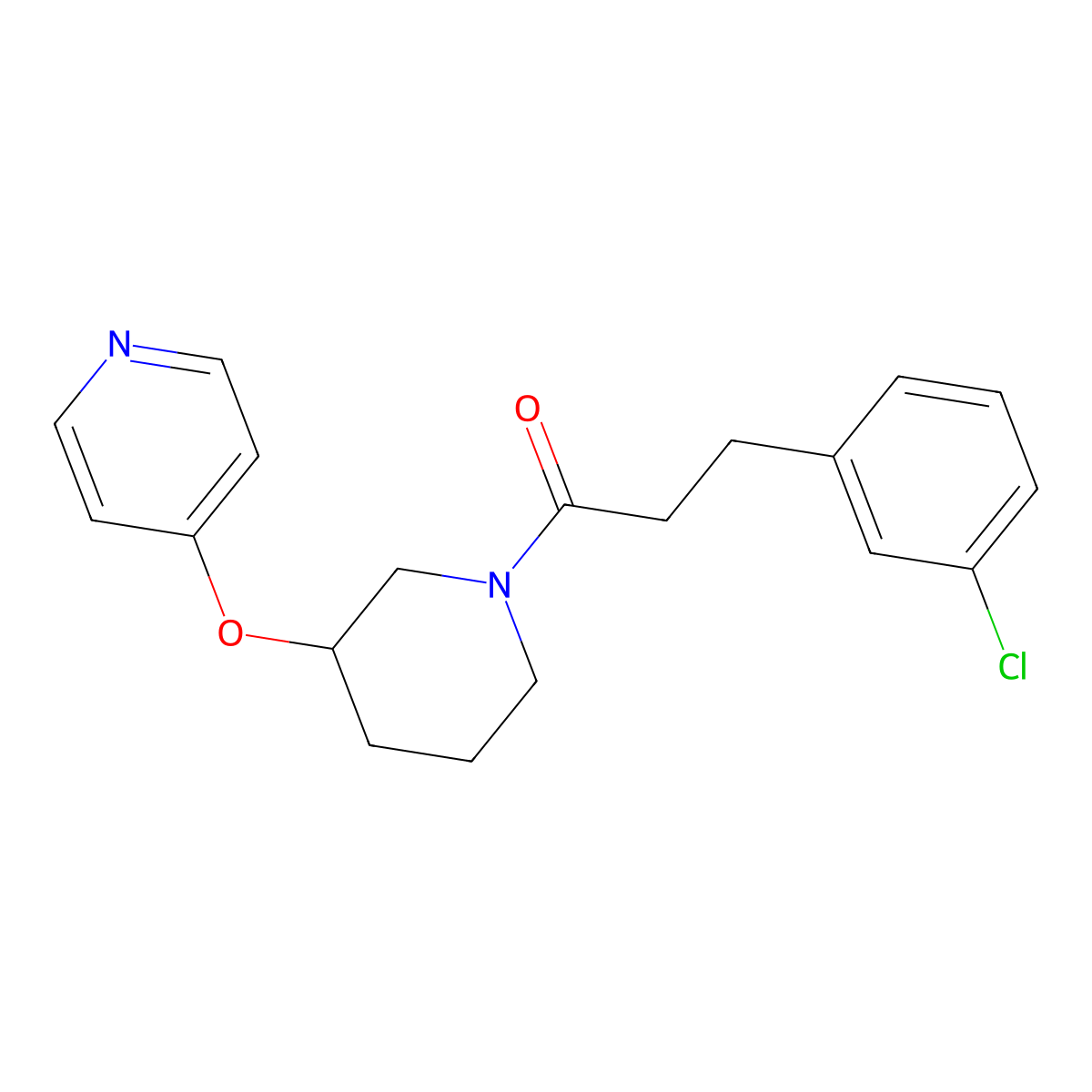 3-(3-Chlorophenyl)-1-(3-(pyridin-4-yloxy)piperidin-1-yl)propan-1-one molecular structure, CAS 2034275-89-1