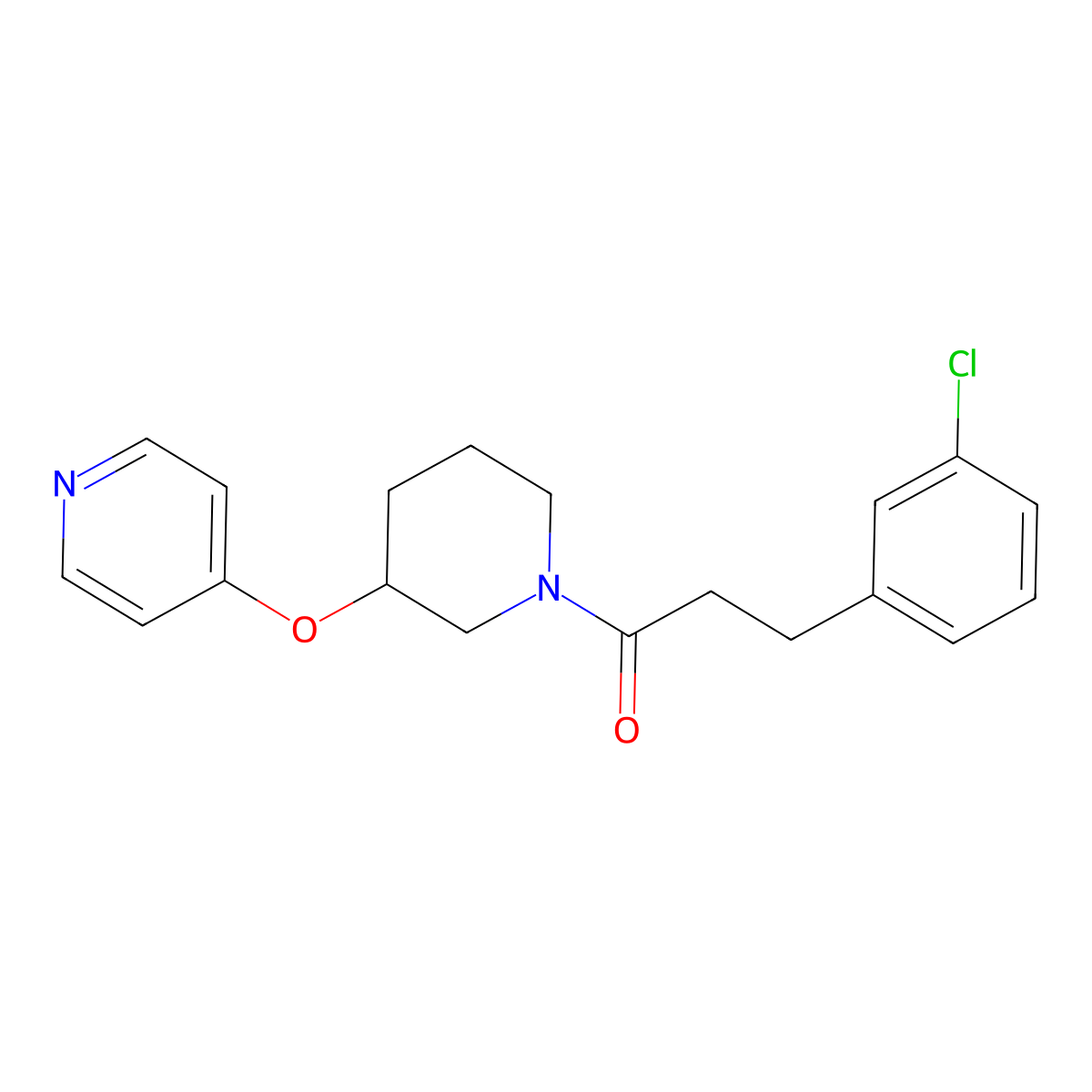 3-(3-Chlorophenyl)-1-(3-(pyridin-4-yloxy)piperidin-1-yl)propan-1-one molecular structure, CAS 2034275-89-1
