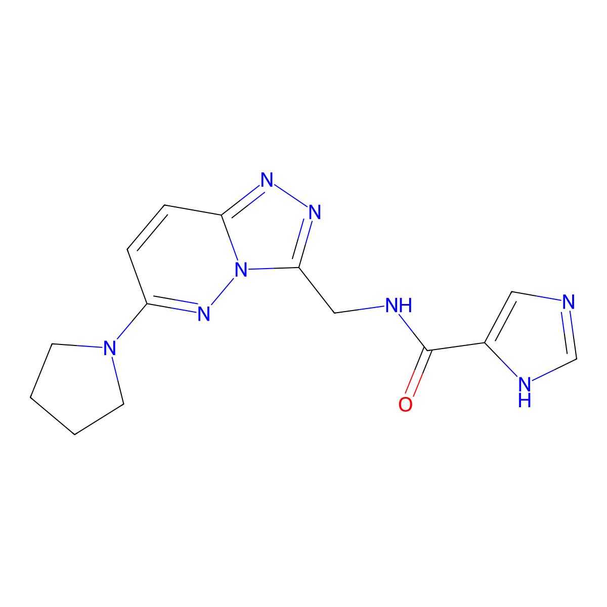 N-((6-(pyrrolidin-1-yl)-[1,2,4]triazolo[4,3-b]pyridazin-3-yl)methyl)-1H-imidazole-5-carboxamide molecular structure, CAS 2034275-94-8