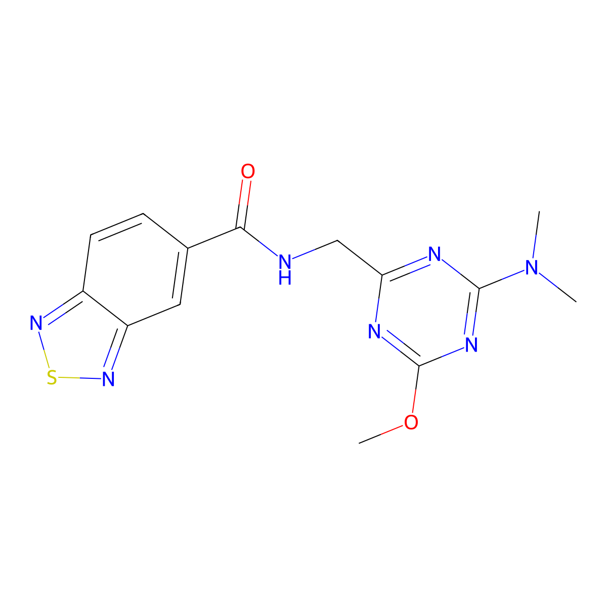 N-((4-(dimethylamino)-6-methoxy-1,3,5-triazin-2-yl)methyl)benzo[c][1,2,5]thiadiazole-5-carboxamide molecular structure, CAS 2034275-96-0