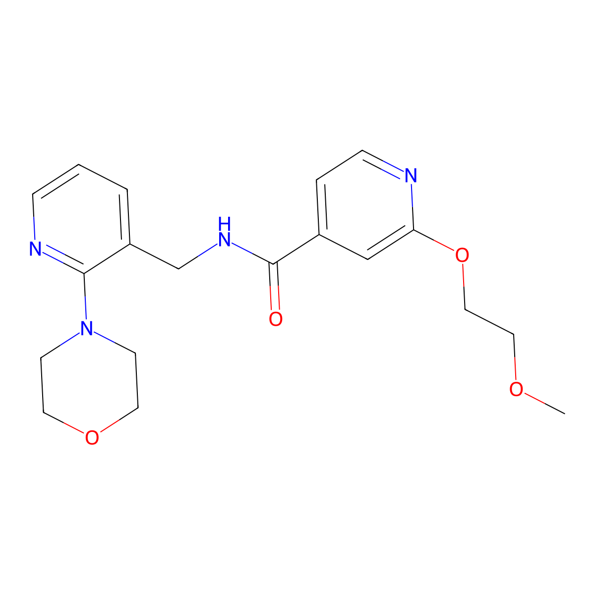 2-(2-methoxyethoxy)-N-((2-morpholinopyridin-3-yl)methyl)isonicotinamide molecular structure, CAS 2034275-97-1