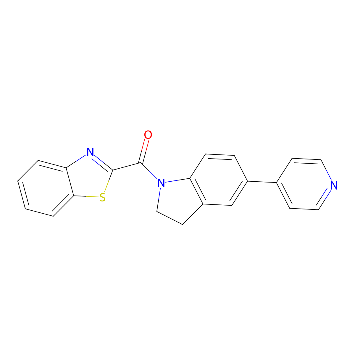 Benzo[d]thiazol-2-yl(5-(pyridin-4-yl)indolin-1-yl)methanone molecular structure, CAS 2034276-02-1