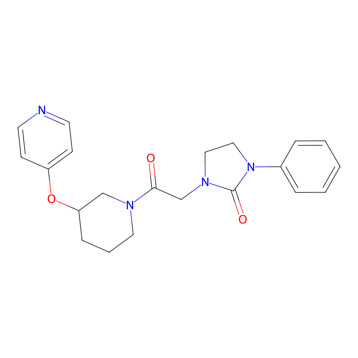 1-{2-Oxo-2-[3-(pyridin-4-yloxy)piperidin-1-yl]ethyl}-3-phenylimidazolidin-2-one molecular structure, CAS 2034276-03-2