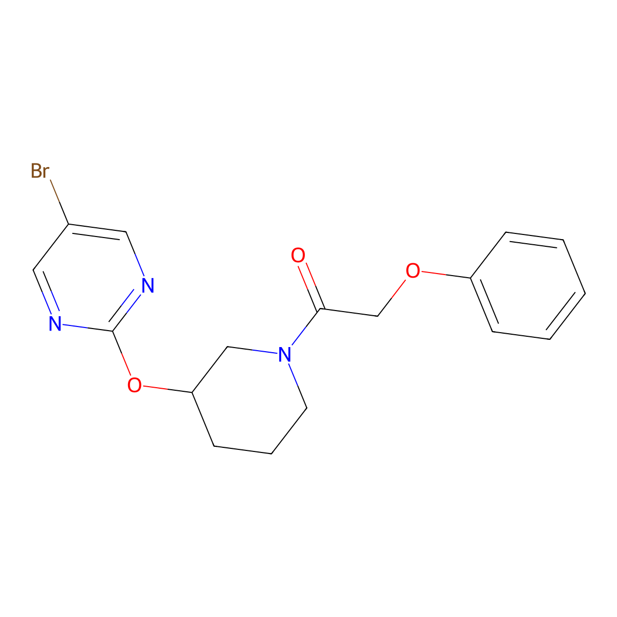 1-(3-((5-Bromopyrimidin-2-yl)oxy)piperidin-1-yl)-2-phenoxyethanone molecular structure, CAS 2034276-11-2