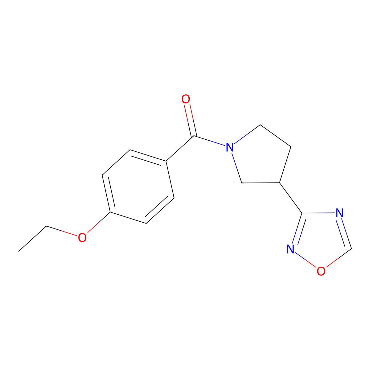 (3-(1,2,4-Oxadiazol-3-yl)pyrrolidin-1-yl)(4-ethoxyphenyl)methanone molecular structure, CAS 2034276-21-4