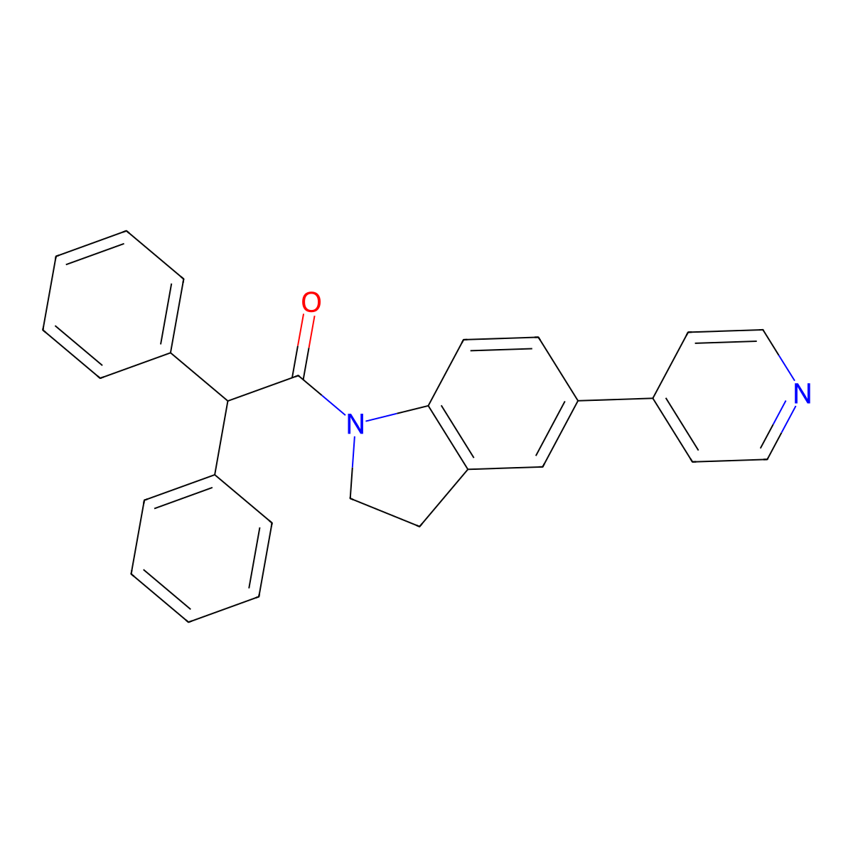 2,2-Diphenyl-1-(5-(pyridin-4-yl)indolin-1-yl)ethanone molecular structure, CAS 2034276-32-7