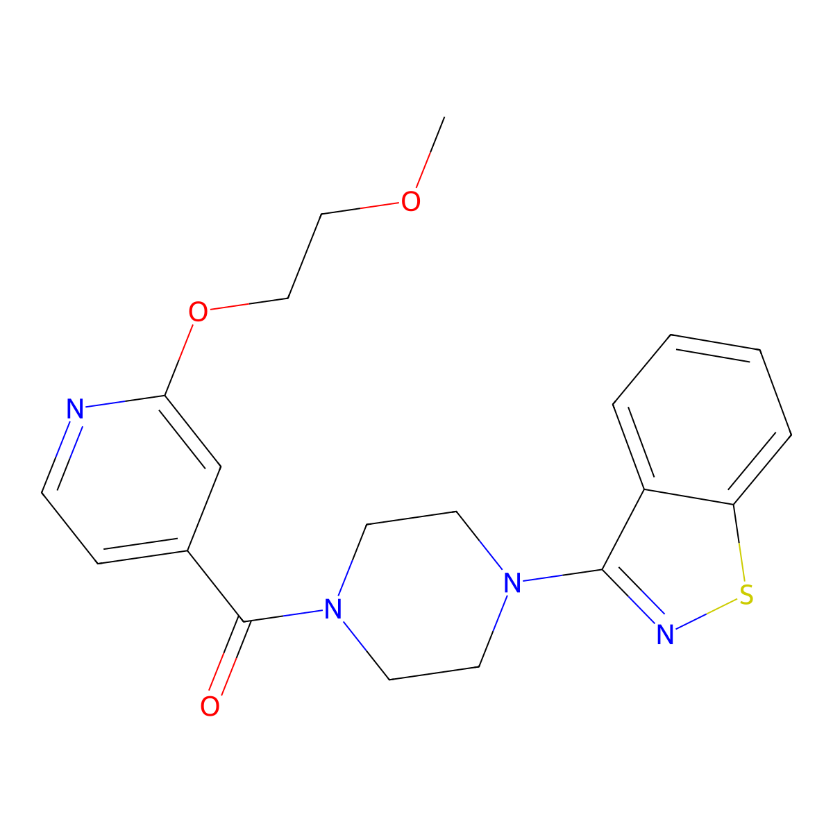 (4-(Benzo[d]isothiazol-3-yl)piperazin-1-yl)(2-(2-methoxyethoxy)pyridin-4-yl)methanone molecular structure, CAS 2034276-33-8