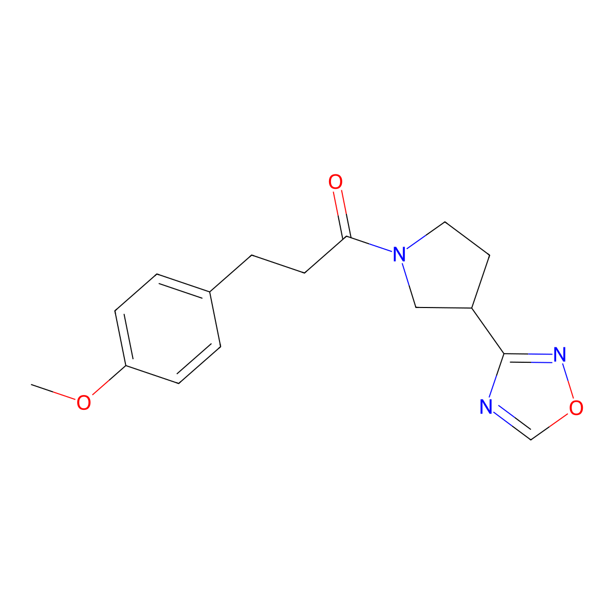 1-(3-(1,2,4-Oxadiazol-3-yl)pyrrolidin-1-yl)-3-(4-methoxyphenyl)propan-1-one molecular structure, CAS 2034276-38-3